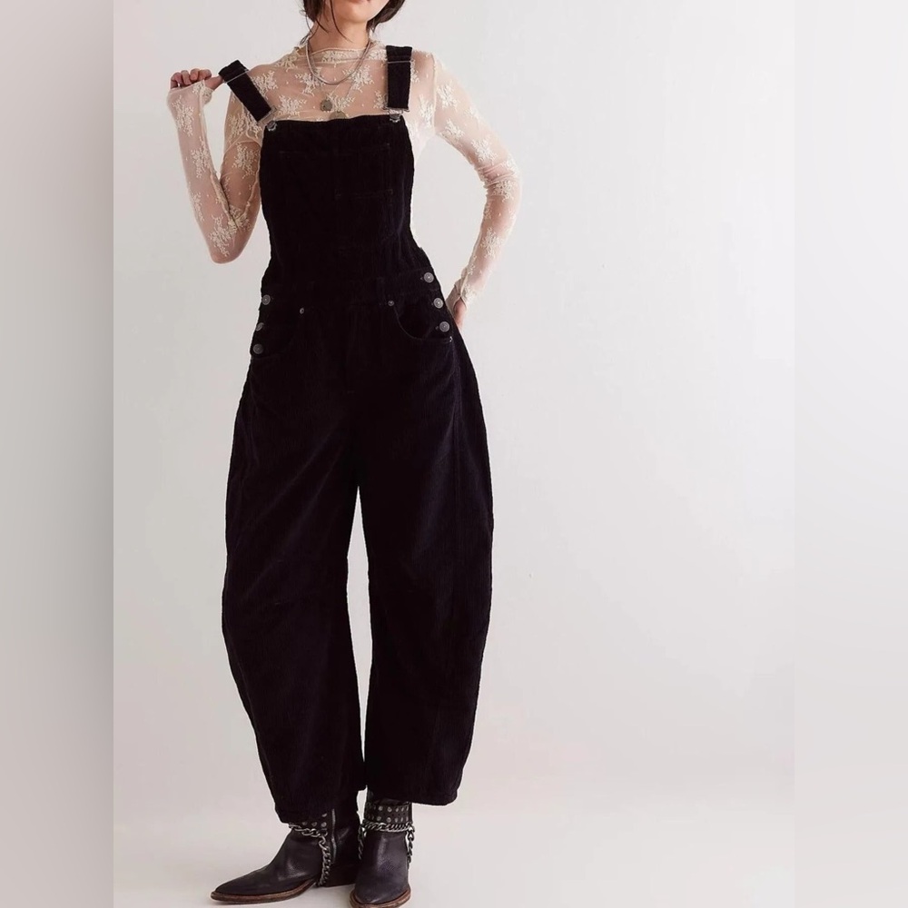 Free People Good Luck Barrel Overalls